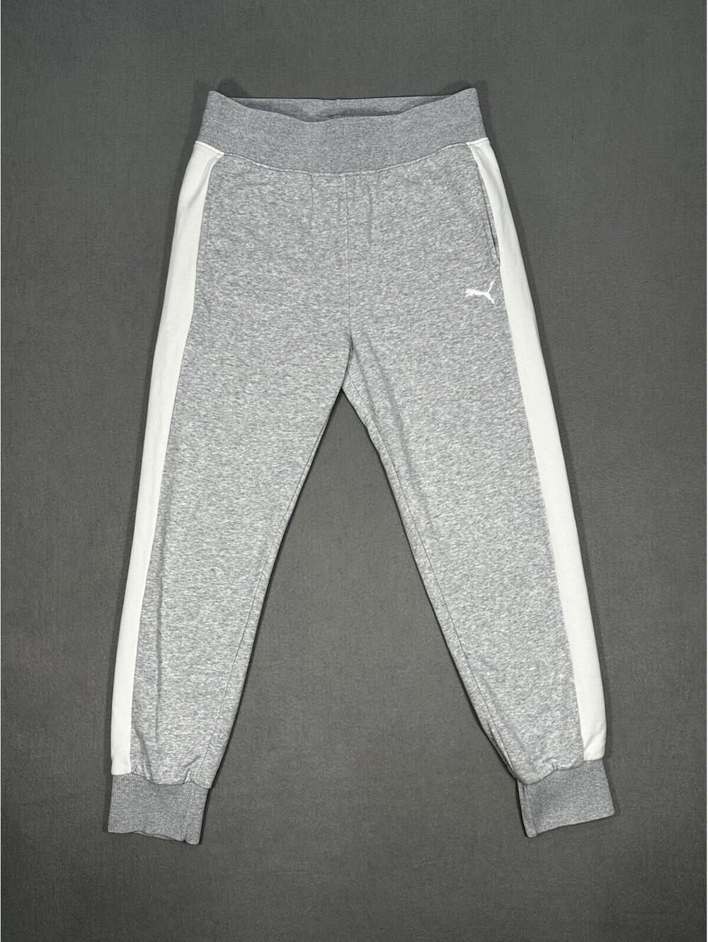 Puma Womens Large Jogger Sweatpants Gray Athletic Track Pants Logo